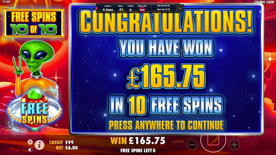 Cosmic Cash Bonus - bwin-belgium-nl